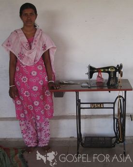 This is Ranita and her brand-new sewing machine provided by GFA’s Christmas Gift Catalog.