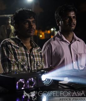 Men with projector