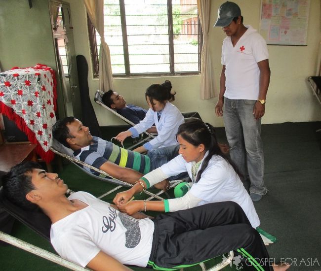 Bible-college students helped organize a blood drive in Nepal.