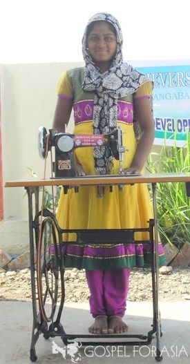 Daughter recieves sewing machine to better her life