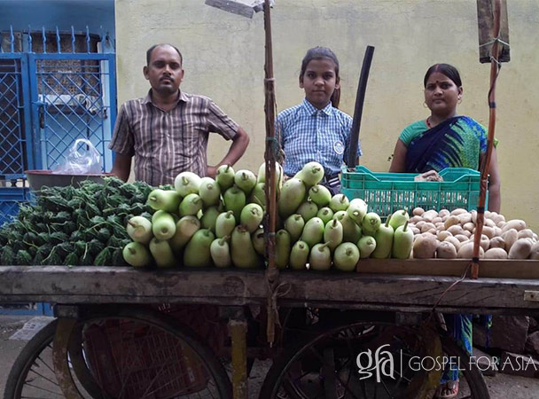 Bridge of hope student and her family sell vegetables