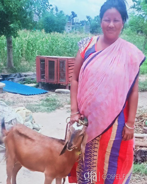 Woman with goat