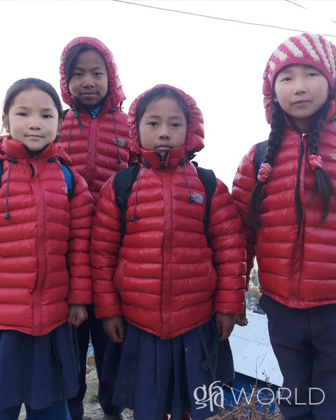 Bridge of Hope provided these girls with some winter coats.
